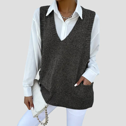 Comfy Sleeveless Pullover Sweater