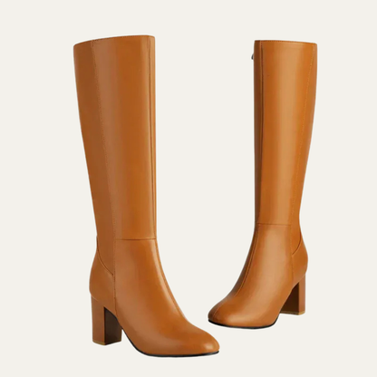 VogeLuxe | Women’s Minimalist Knee High Block Heel Boots