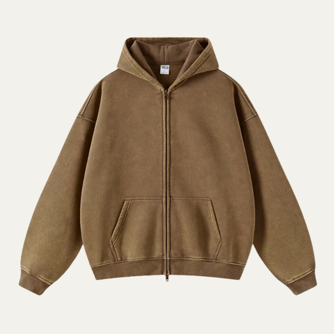 VogeLuxe | Men’s Relaxed Full-Zip Hoodie