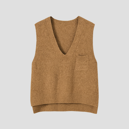 Women's Open Front V-Neck Sweater Vest - VogeLuxe