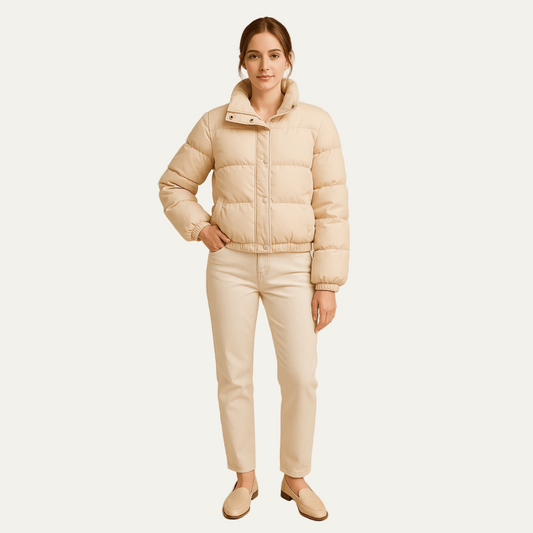 VogeLuxe | Women’s Boxy Cropped Puffer Jacket