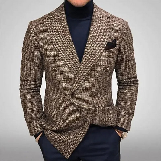 Classic Men's Wool Peak Lapel Blazer - VogeLuxe