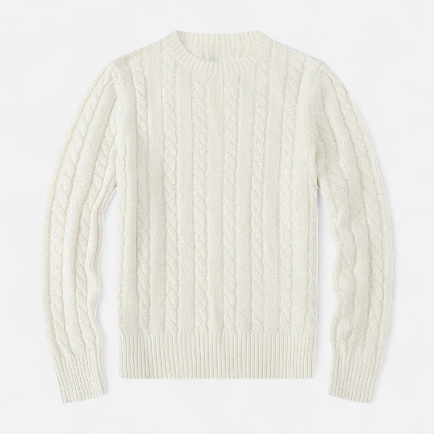 Classic Crew Neck Cotton Sweater for Men