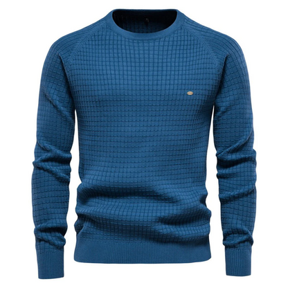 VogeLuxe | Men’s Textured Waffle Knit Crewneck Sweater