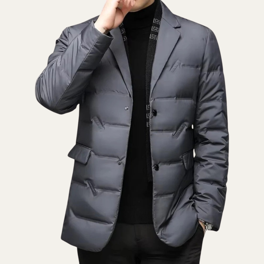 VogeLuxe | Men’s Quilted Down Blazer Jacket