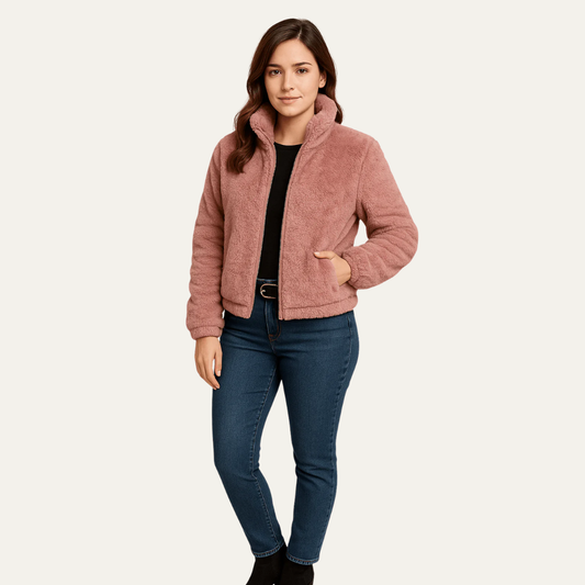 VogeLuxe | Women’s Plush Cropped Teddy Bomber