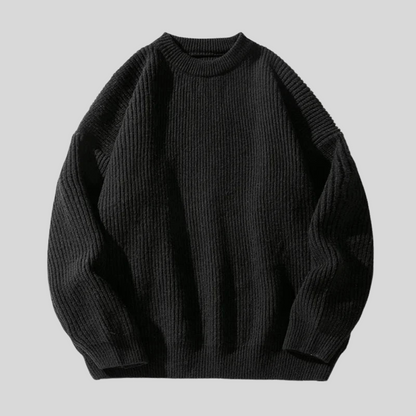 VogeLuxe | Men’s Relaxed Fit Heavy Rib Knit Crew Neck Sweater