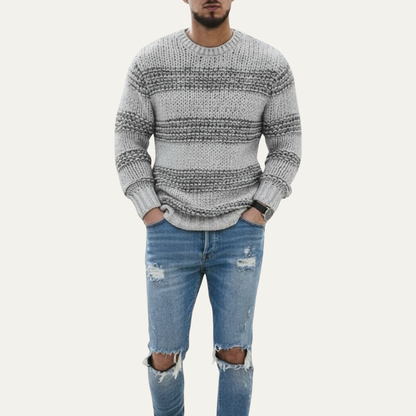 VogeLuxe | Men’s Chunky Striped Knit Sweater