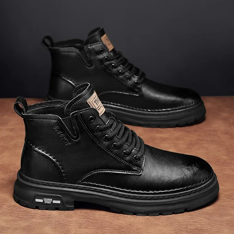 Men's Low Cut Leather Boots - VogeLuxe