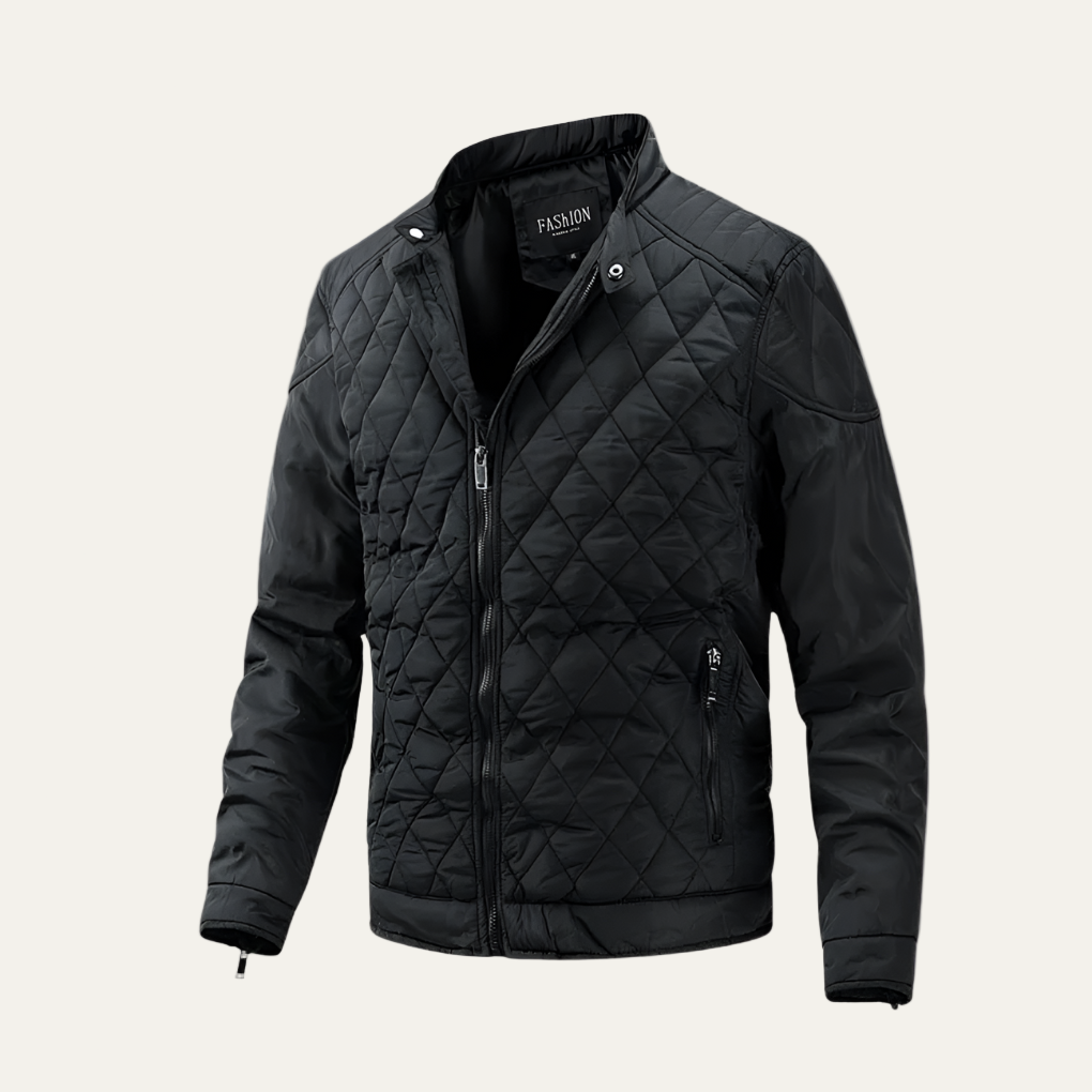 VogeLuxe | Men’s Warm Stand Collar Cotton Padded Bomber Jacket