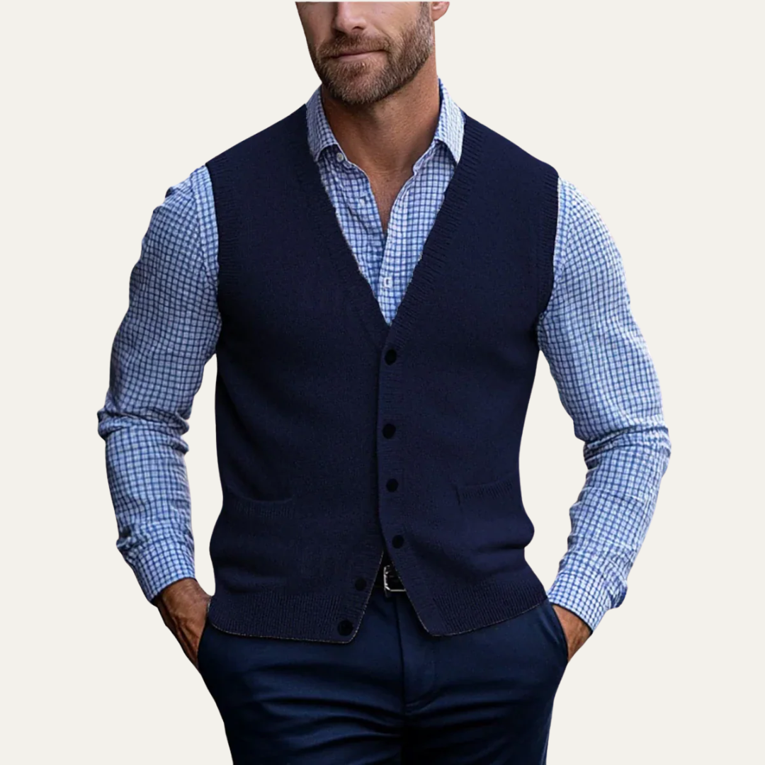VogeLuxe | Men’s Classic Button-Front Sweater Vest