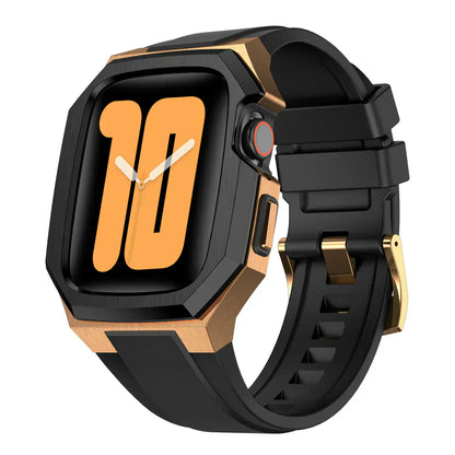 Vibrant Rubber Apple Watch Strap With Metal Case