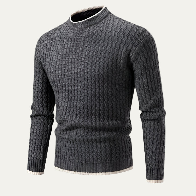 VogeLuxe | Men’s Textured Vertical Pattern Knit Sweater