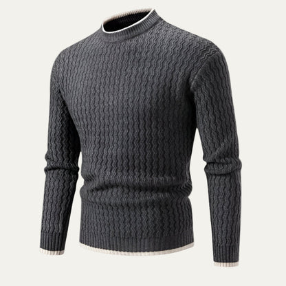 VogeLuxe | Men’s Textured Vertical Pattern Knit Sweater