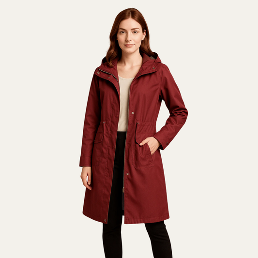 VogeLuxe | Women’s Drawstring Waist Hooded Anorak Jacket