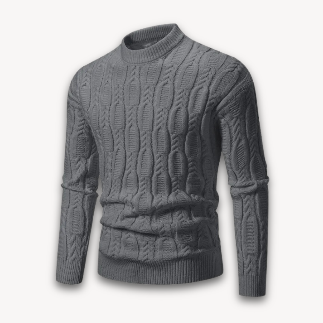 VogeLuxe | Men’s Fitted Cable Knit Pullover