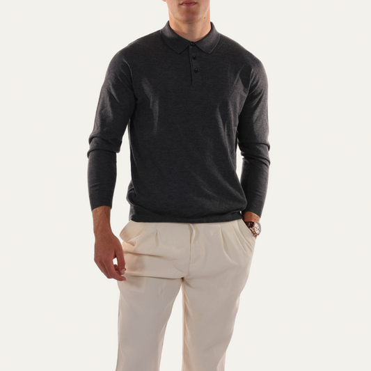 VogeLuxe | Men’s Refined Knit Polo Sweater