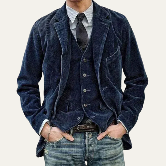 VogeLuxe | Men’s Tailored Corduroy Two Button Blazer