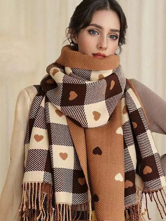 Warm Plaid Scarf Wrap - VogeLuxe