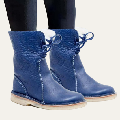 VogeLuxe | Women’s Shearling Lined Mid Calf Slouch Leather Boots