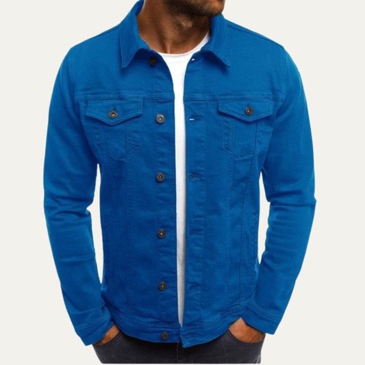 VogeLuxe | Men’s Suede Style Button Front Stand Collar Jacket