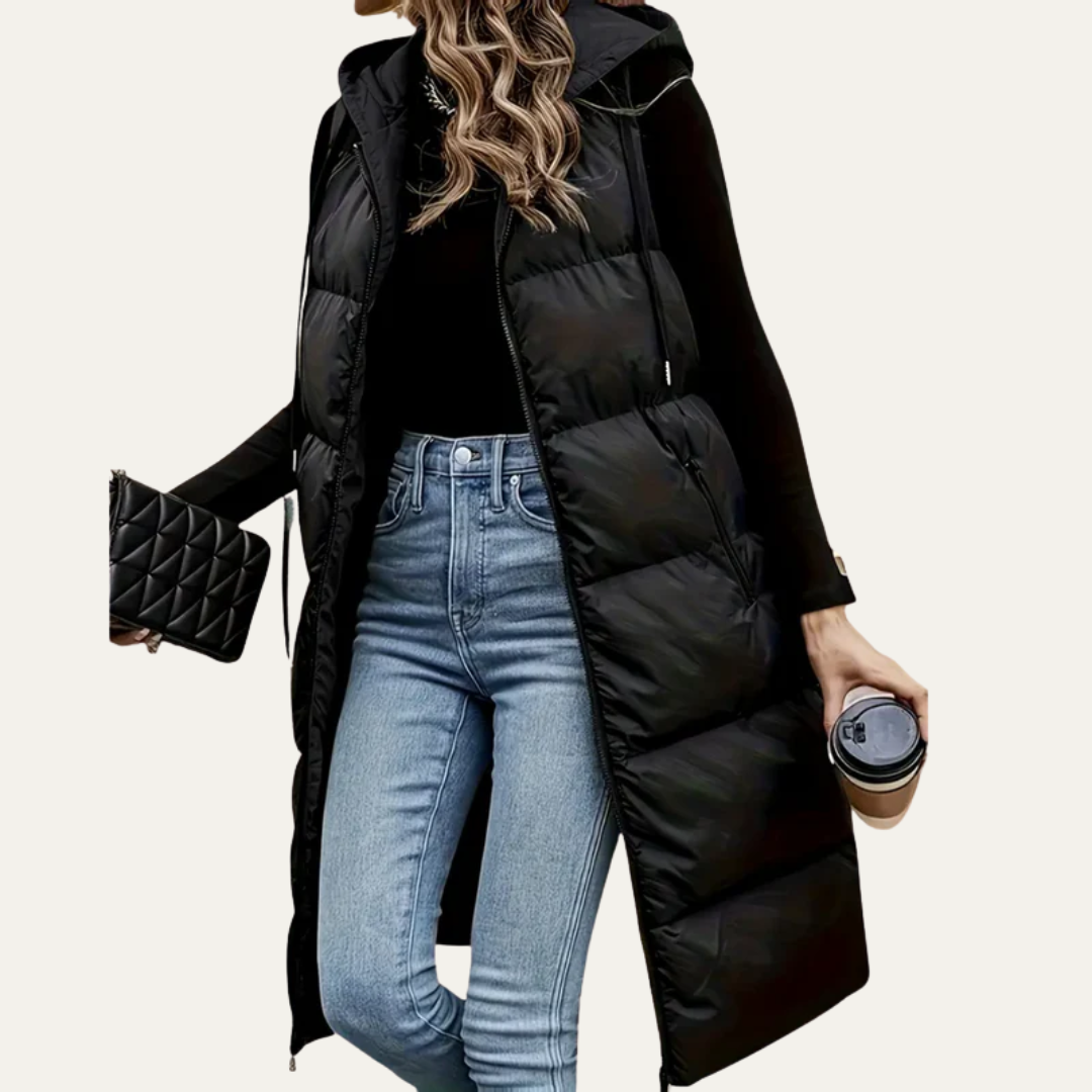 VogeLuxe | Women’s Longline Hooded Puffer Vest