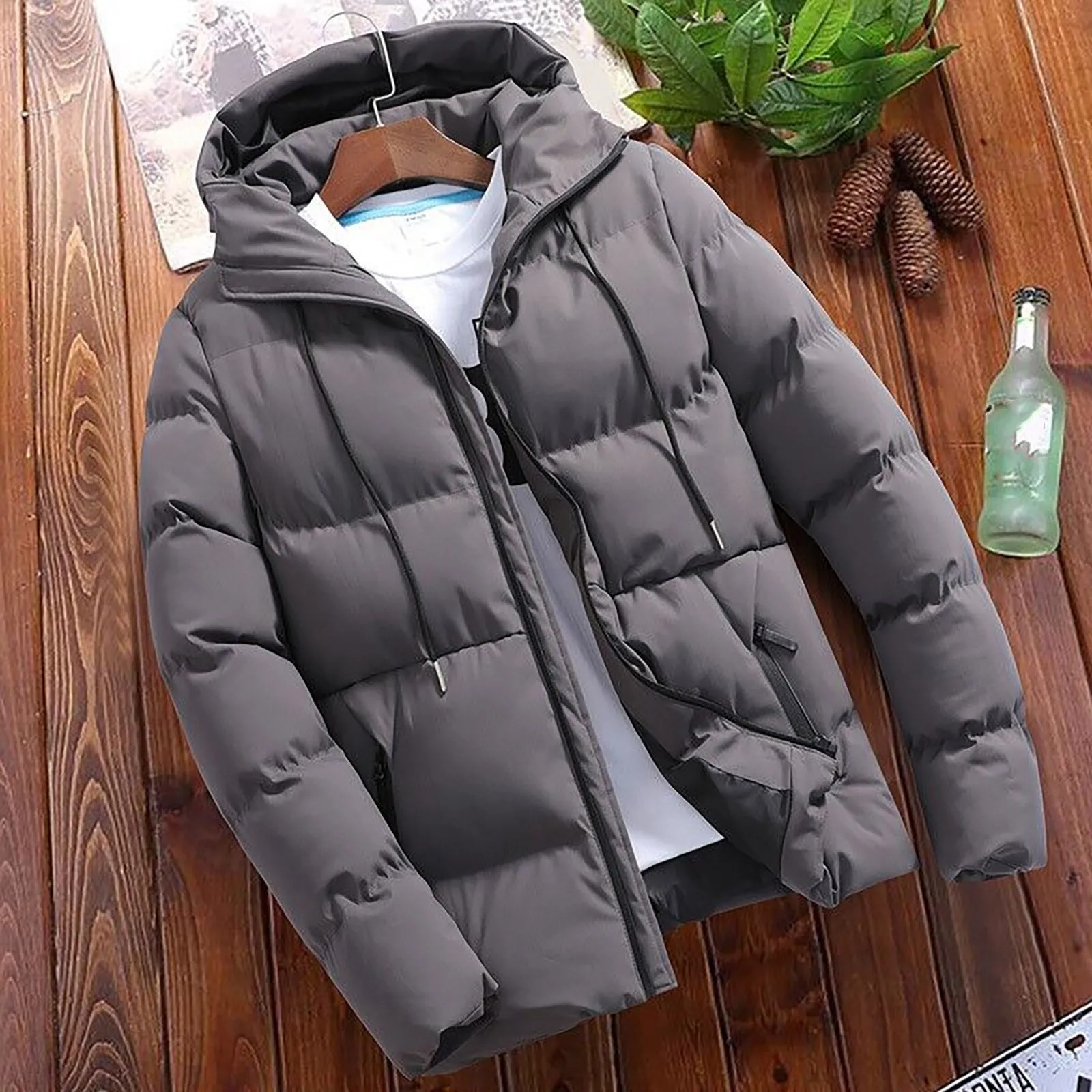 Insulated Waterproof Men's Puffer Coat with Zip - VogeLuxe
