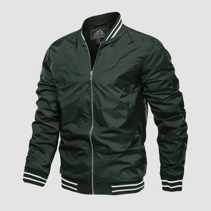 VogeLuxe | Men’s Classic Striped Trim Bomber Jacket