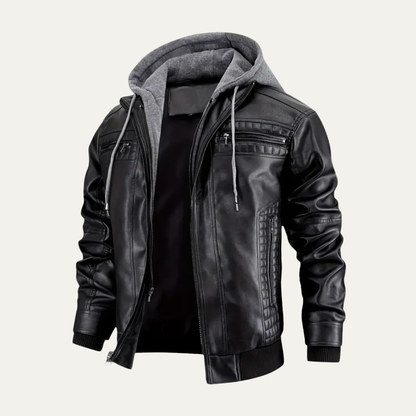 VogeLuxe | Men’s Hybrid Faux Leather Motorcycle Jacket
