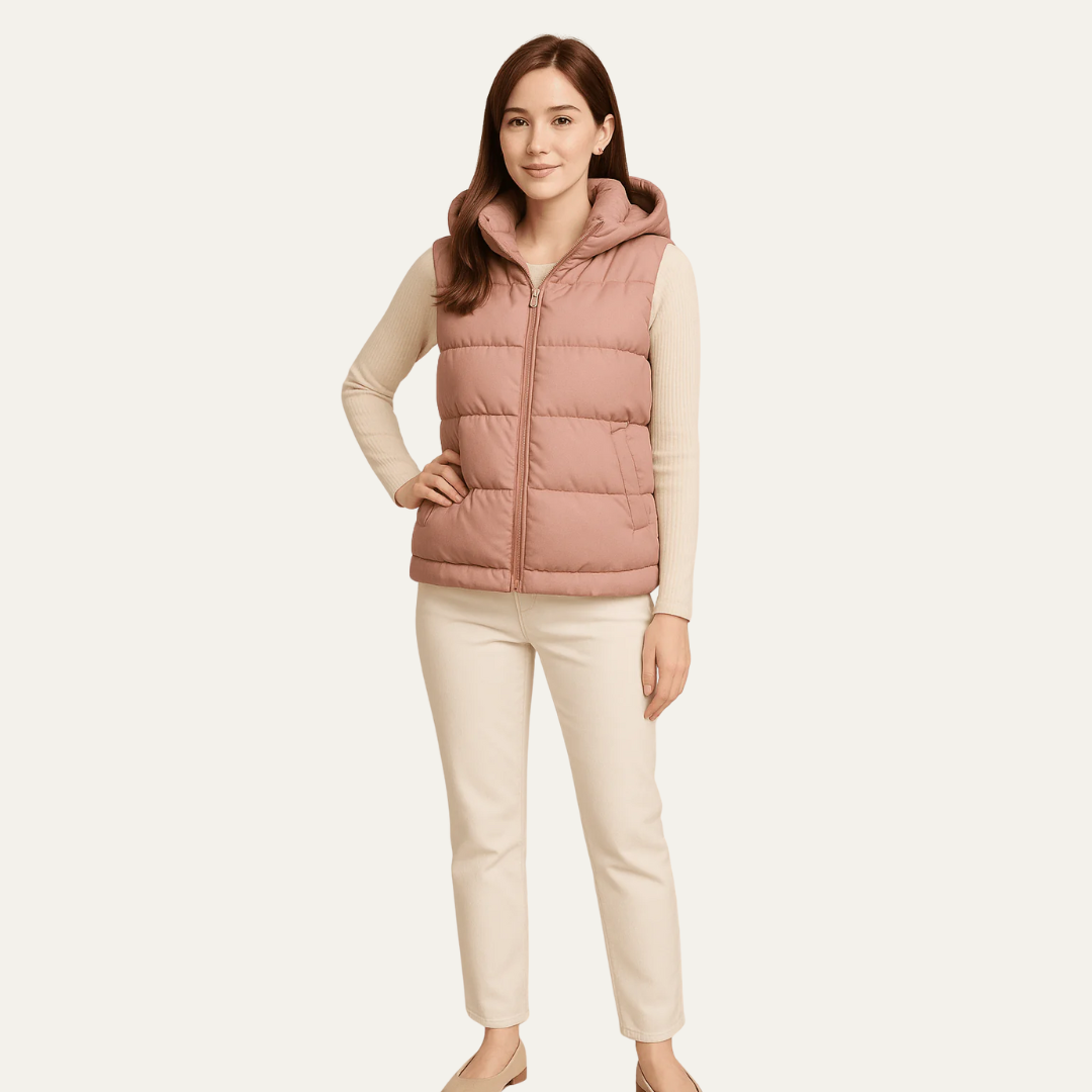 VogeLuxe | Women’s Quilted Hip-Length Puffer Vest