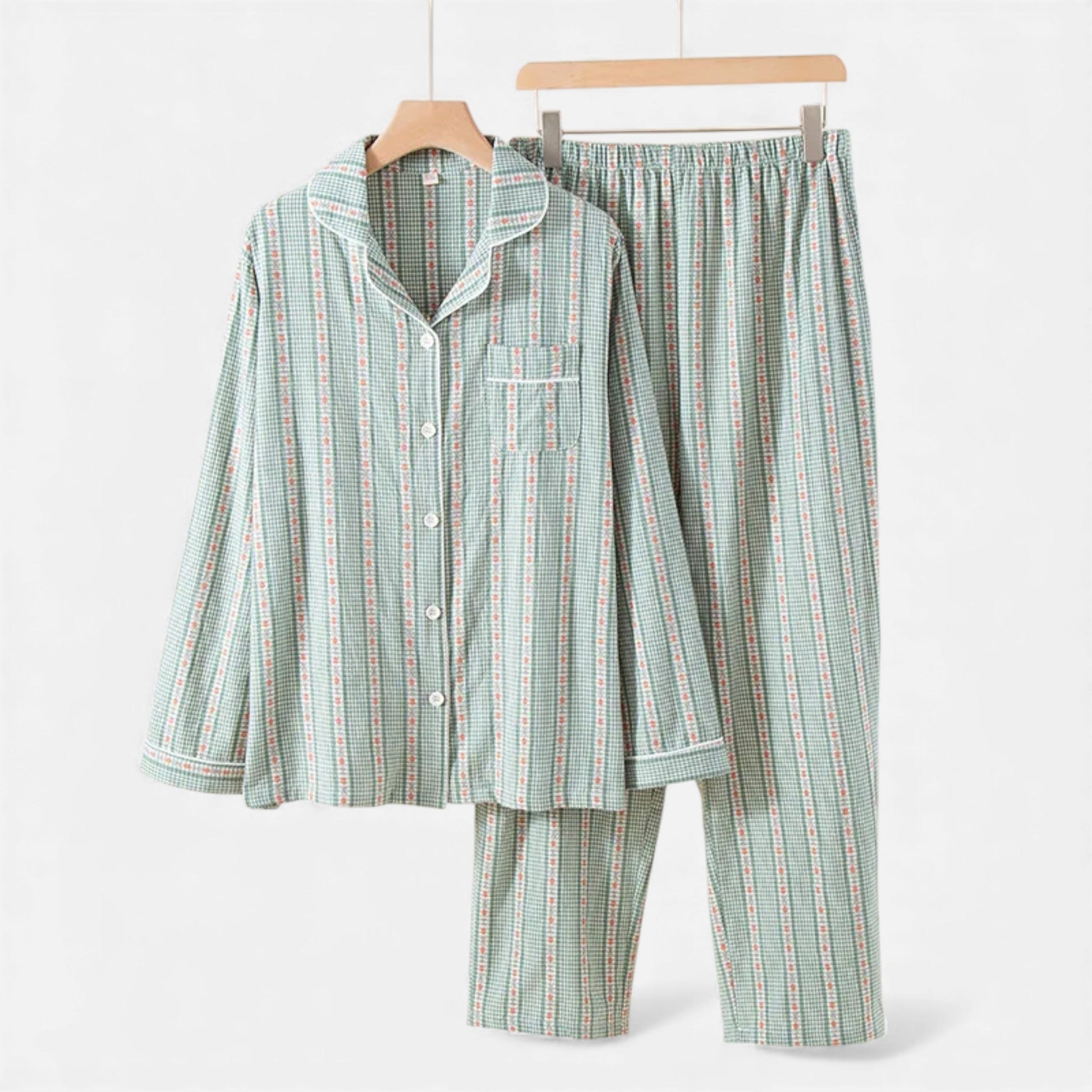 Soft Cotton Women's Pajama Set with Hooded Cardigan - VogeLuxe