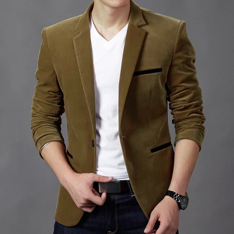 Men's Classic Tailored Fit One Button Jacket - BritishElegance