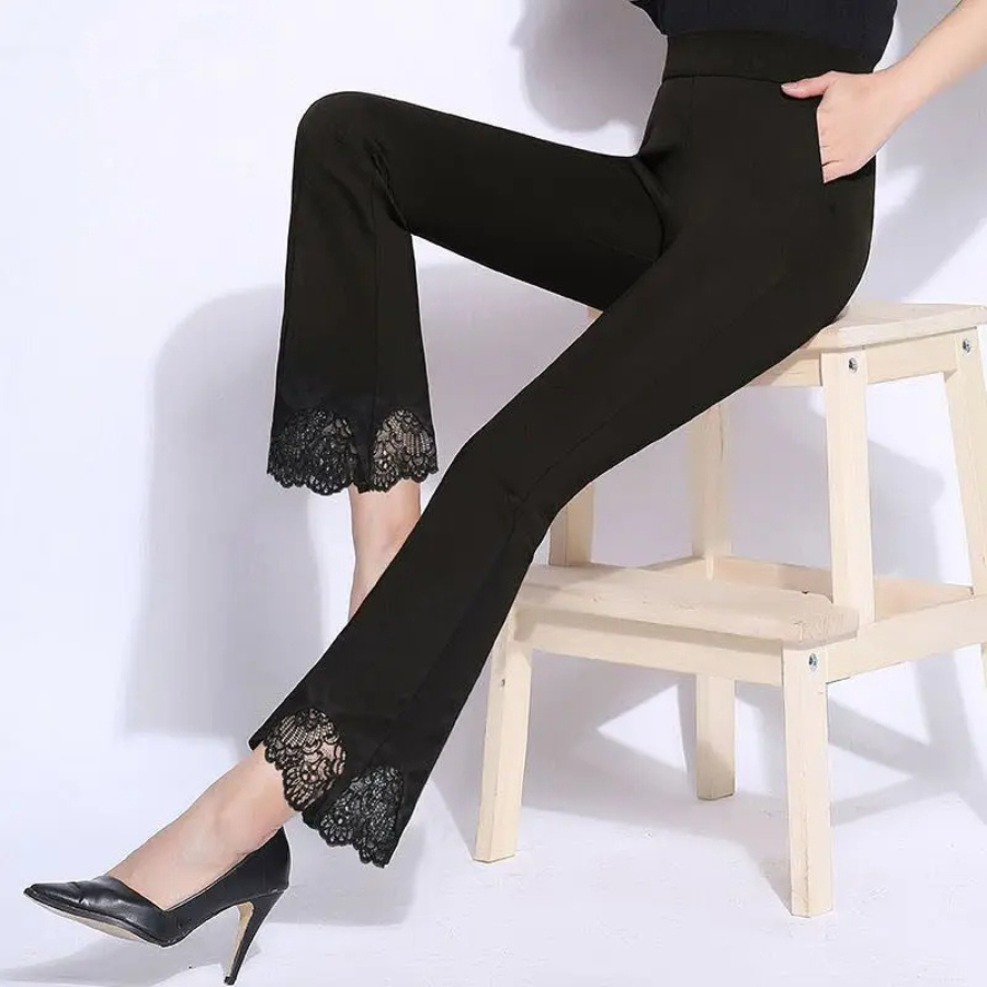 Comfy High Waist Flared Women's Everyday Pants - VogeLuxe
