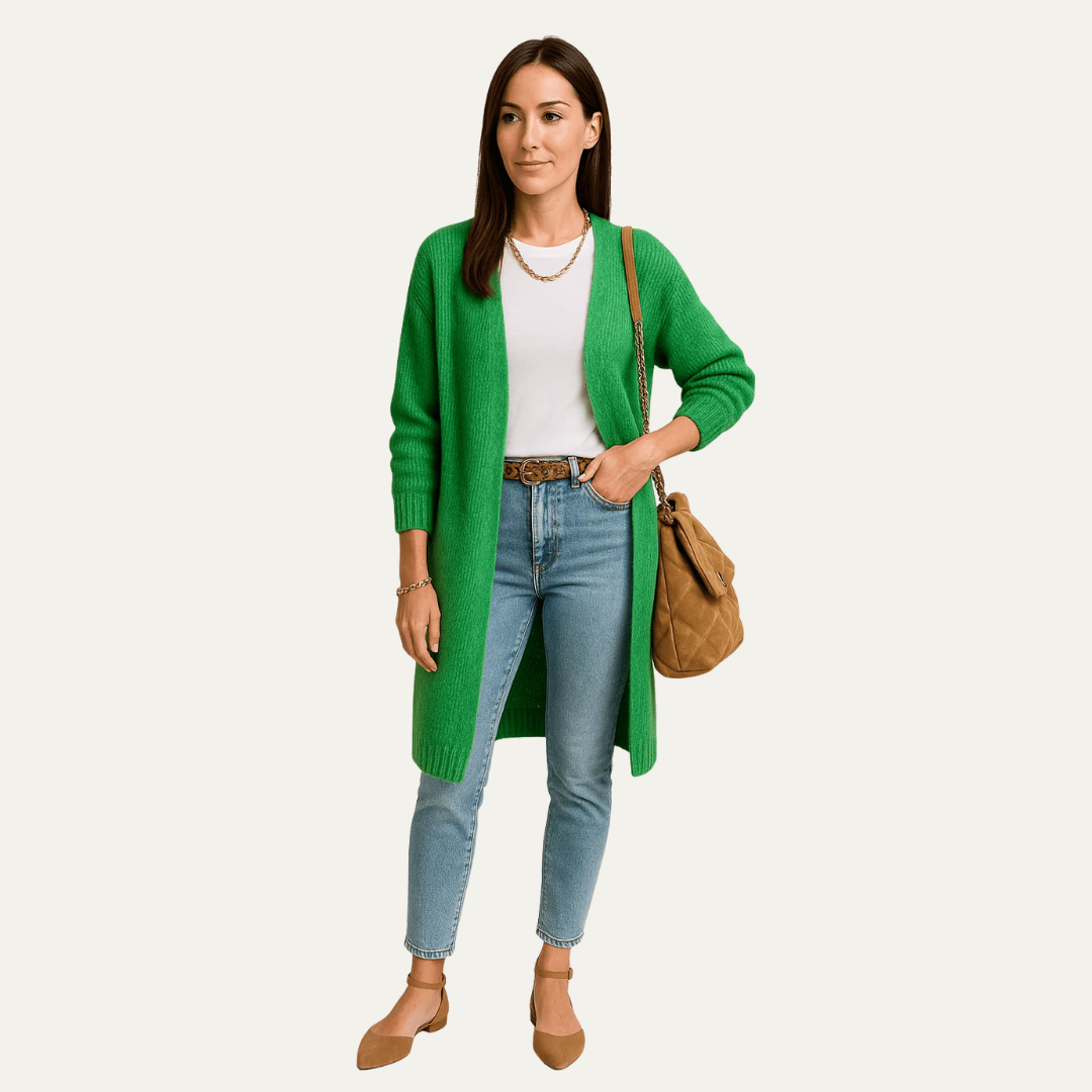 VogeLuxe | Women’s Fuzzy Longline Open Cardigan