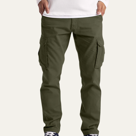 VogeLuxe | Men’s Straight Leg Cargo Pants with Gusseted Utility Pockets