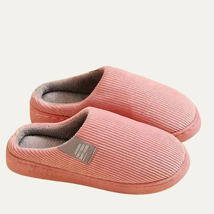 VogeLuxe | Women’s Corduroy Slip On Fleece Lined Mule Slippers