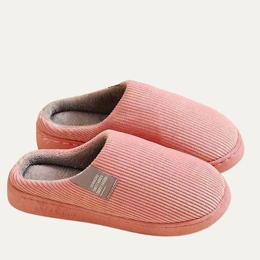 VogeLuxe | Women’s Corduroy Slip On Fleece Lined Mule Slippers