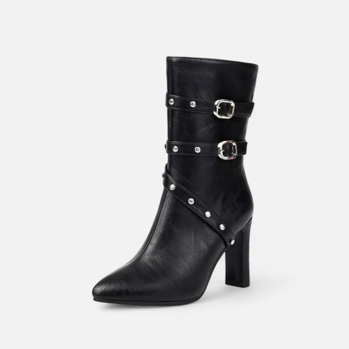 Stylish Women's Pointed Leather Booties - VogeLuxe