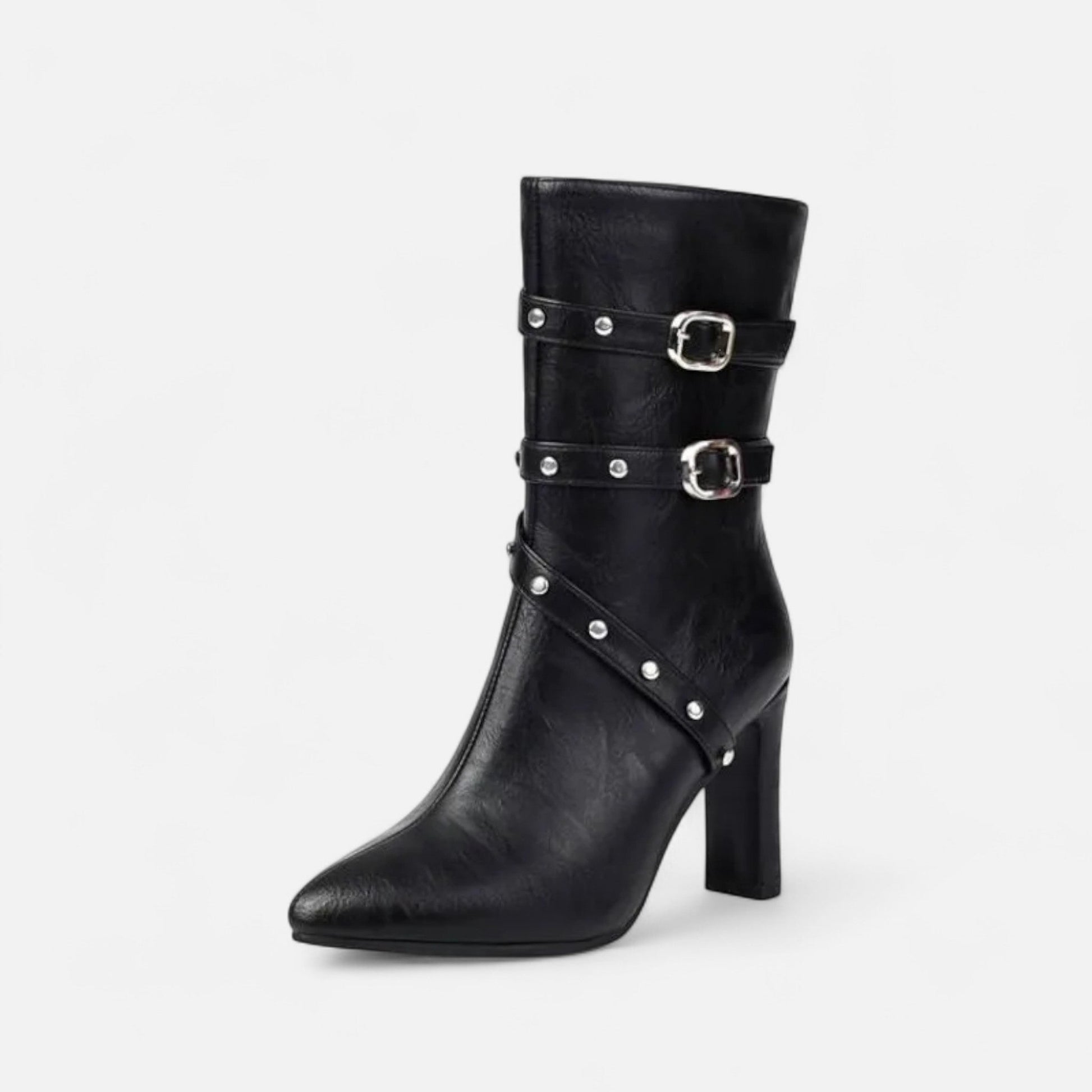 Stylish Women's Pointed Leather Booties - VogeLuxe
