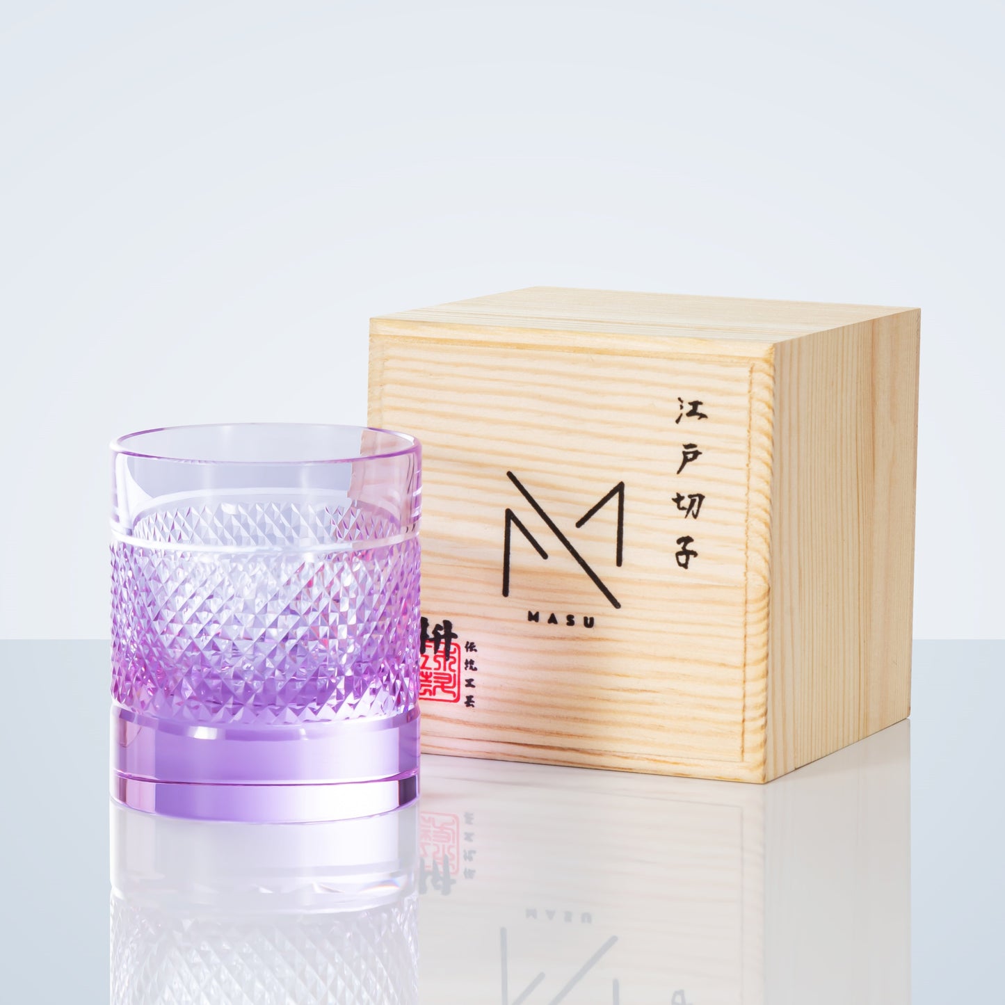 Colorful Diamond Whisky Glasses Set with Wood Case