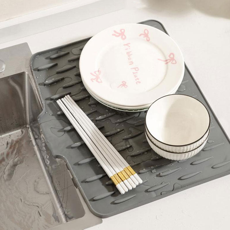 Flexible Dish Drying Mat Silicone Kitchen Counter Protector - VogeLuxe