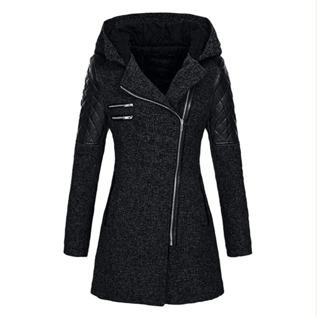 VogeLuxe | Women’s Mid Length Asymmetrical Zip Winter Coat