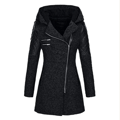 VogeLuxe | Women’s Mid Length Asymmetrical Zip Winter Coat