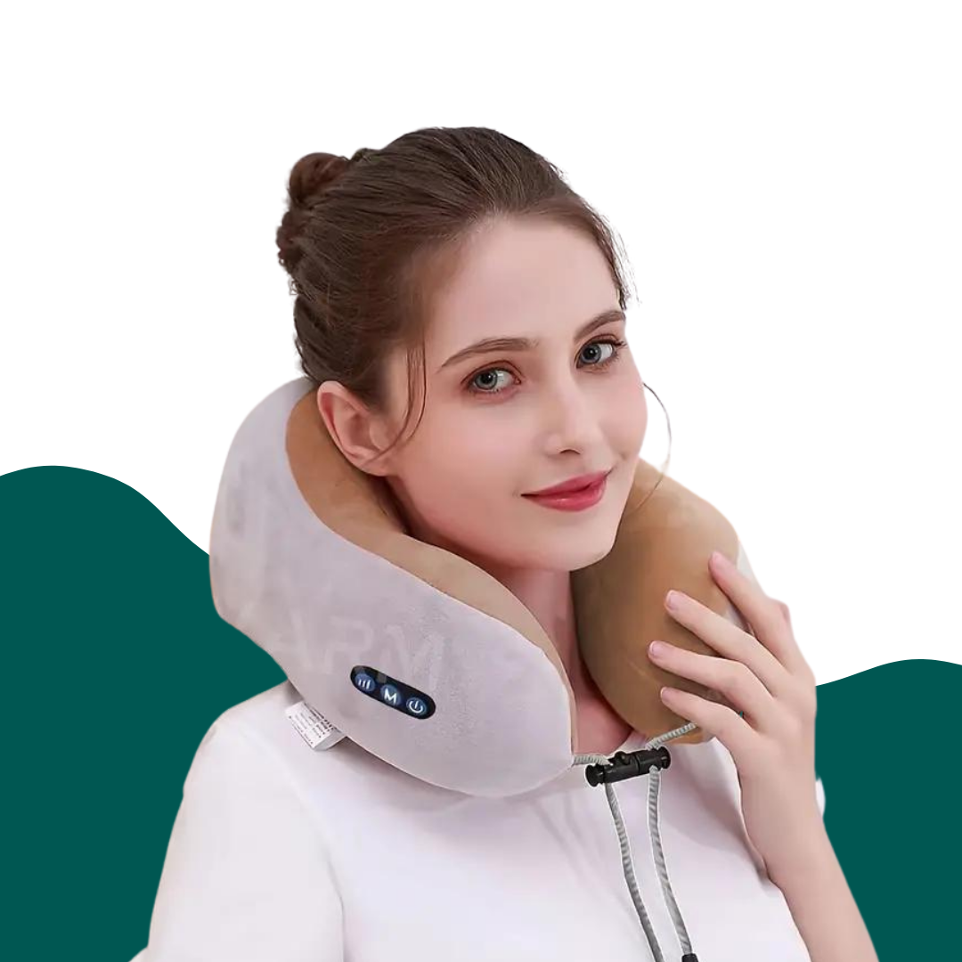 Relaxing Travel Neck Massage Cushion With Vibration - BritishElegance