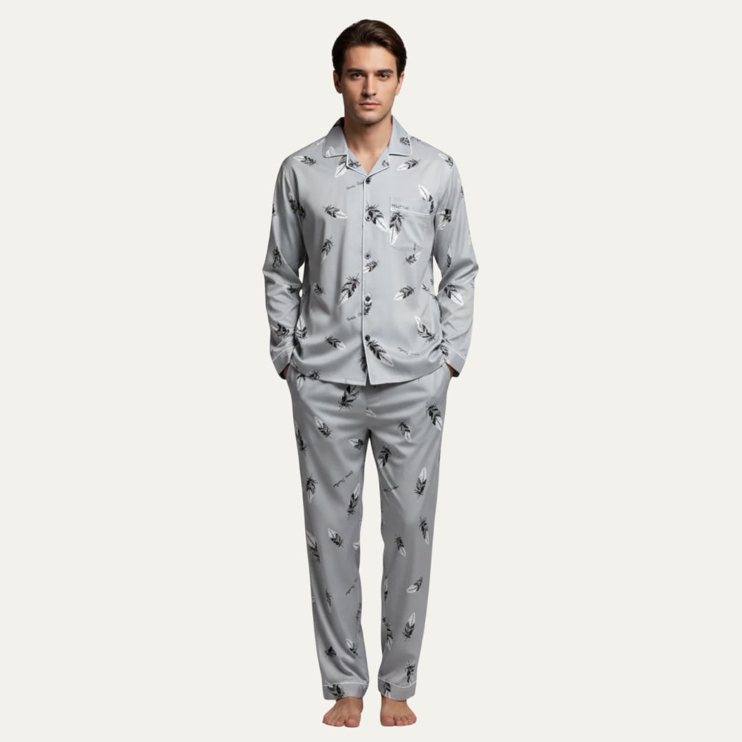 VogeLuxe | Men’s Window Pane Pattern Pajama Set
