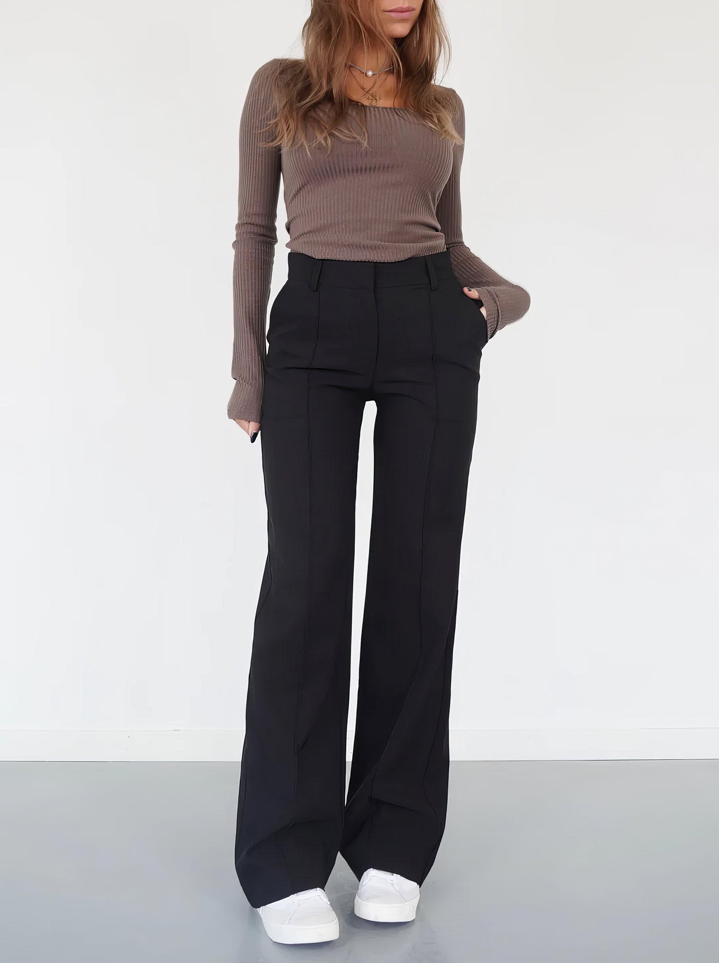 Stylish High Waist Wide Leg Pants - VogeLuxe