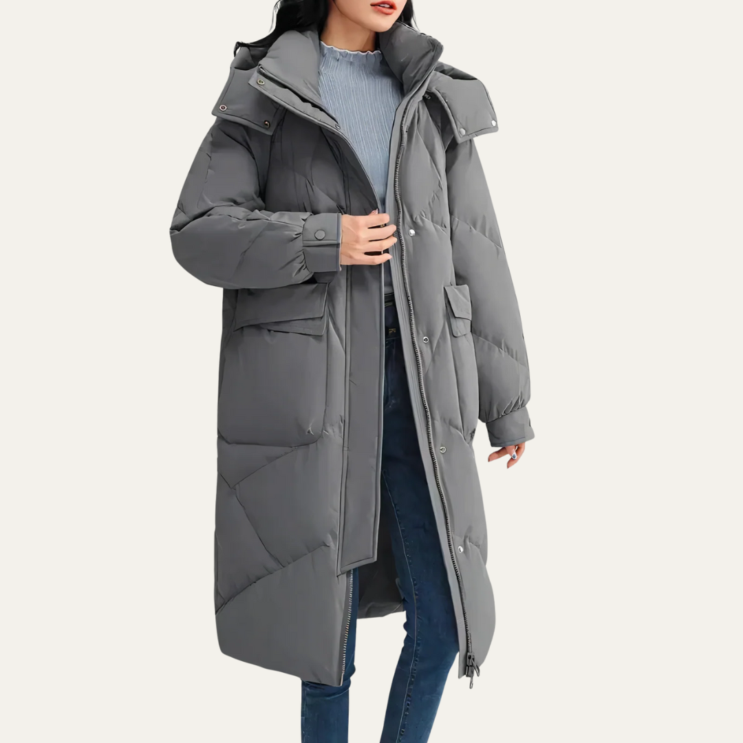 VogeLuxe | Women’s Long-Line Quilted Puffer Coat