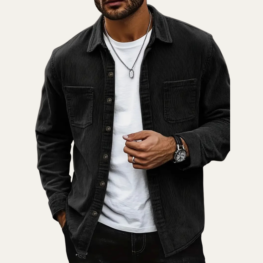 VogeLuxe | Men’s Corduroy Button Down Utility Shirt