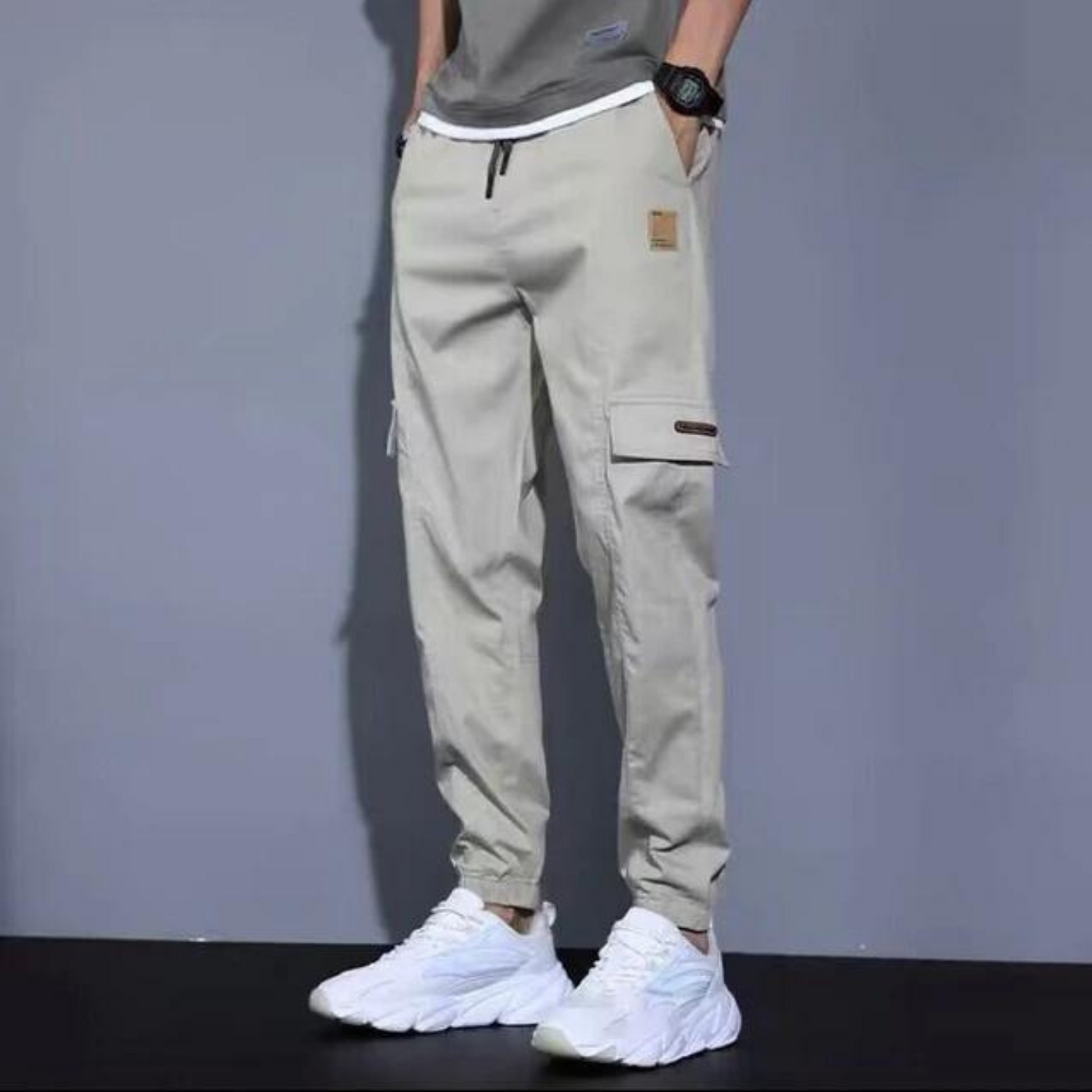 Comfortable Elastic Waist Casual Cargo Pants for Men