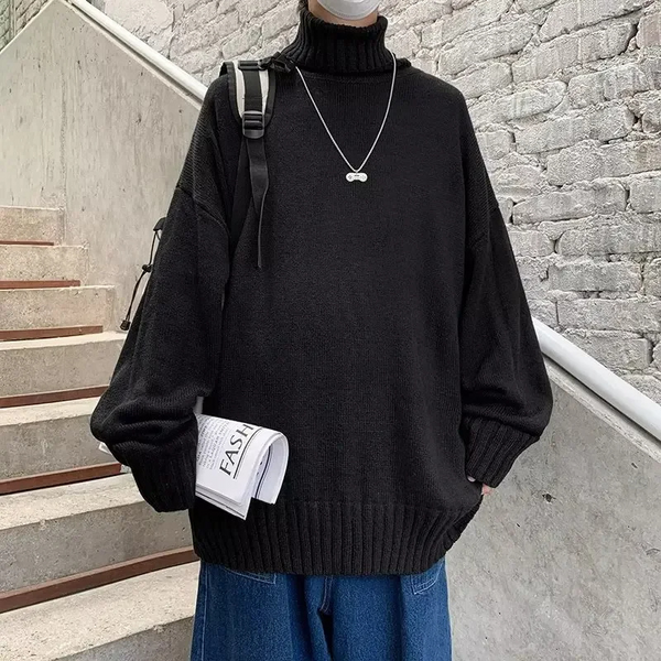 Cozy Oversized Knit Turtleneck Winter Sweater - BritishElegance